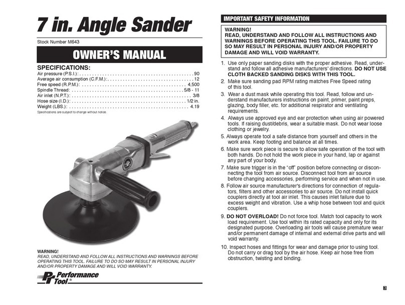 Performance Tool M643 User manual
