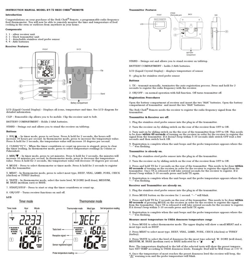 Maverick Industries ET-72 REDI CHEK User manual
