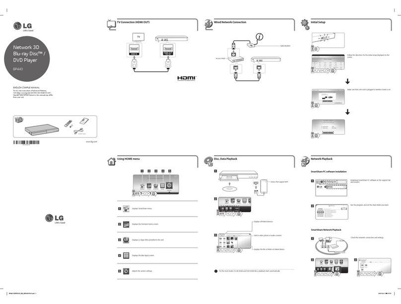 LG BP440 Specification sheet