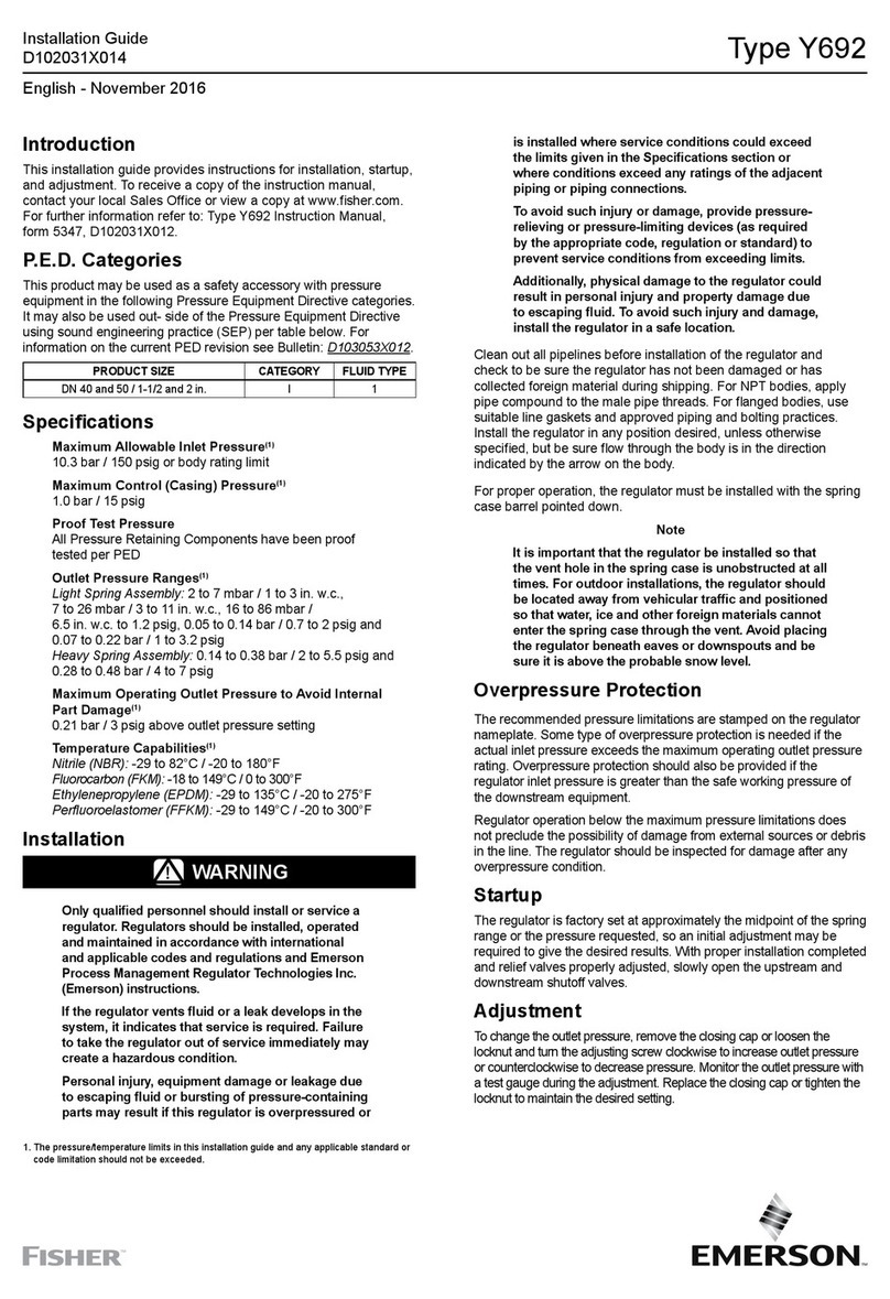 Emerson Fisher Y692 User manual