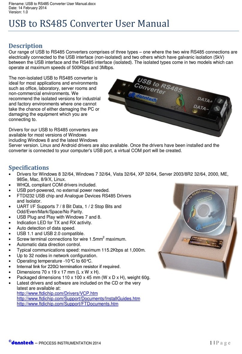 Danntech PI-USB/RS485 user manual