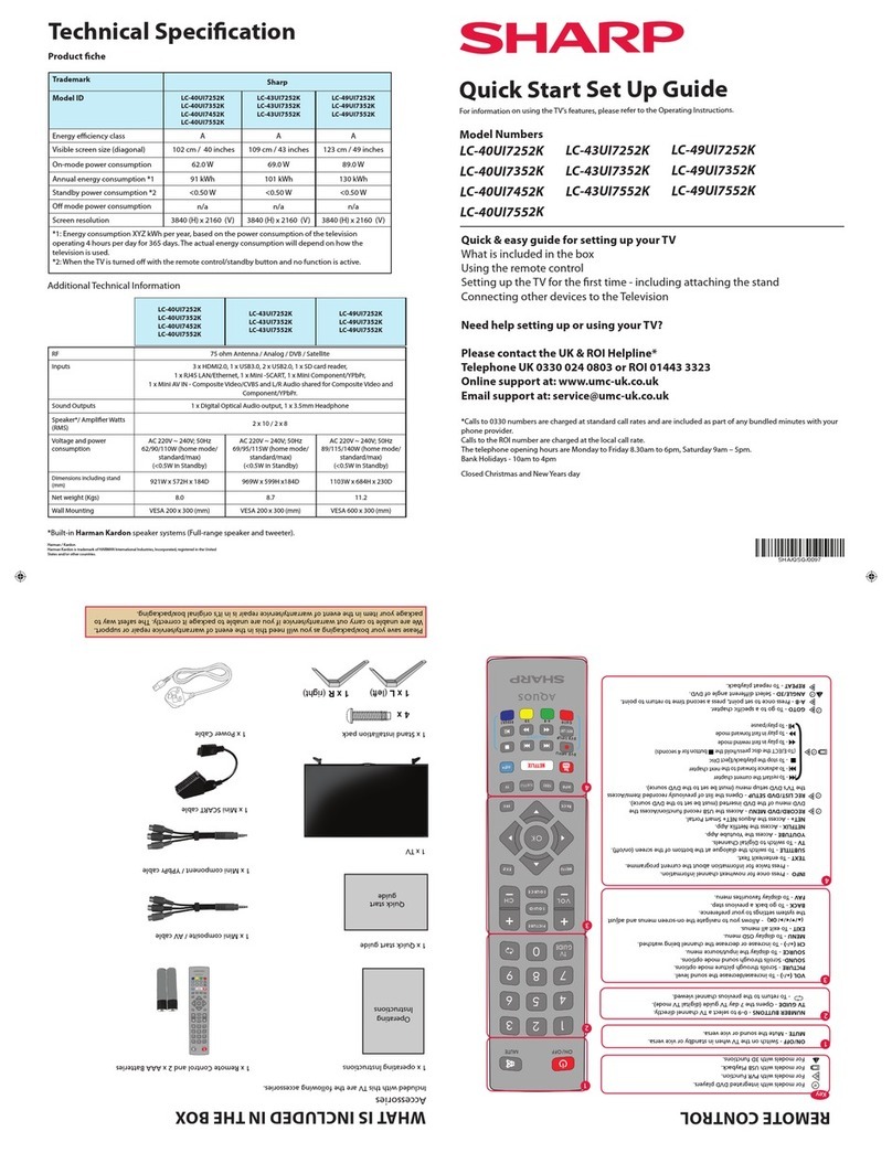 Sharp LC-40UI7352K Technical manual