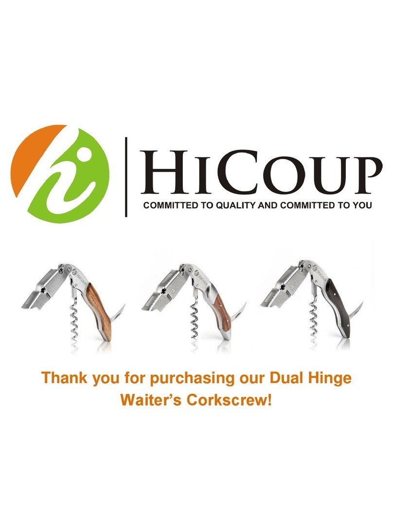 HiCoup Dual Hinge Waiter's Corkscrew User manual