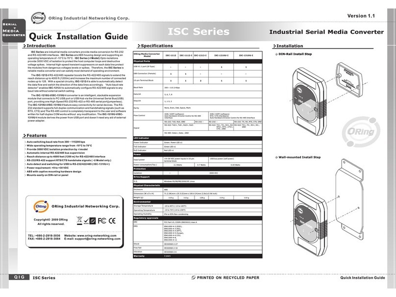 ORiNG ISC-1112 Quick installation guide