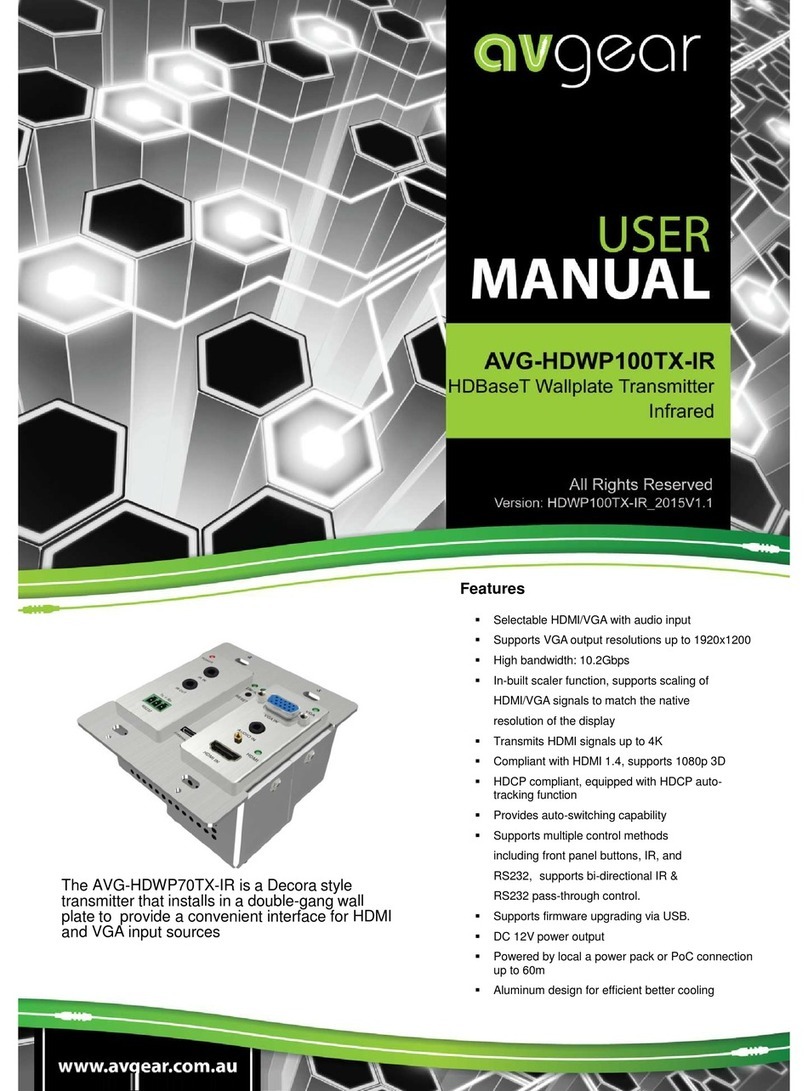 AVGear AVG-HDWP70TX-IR user manual