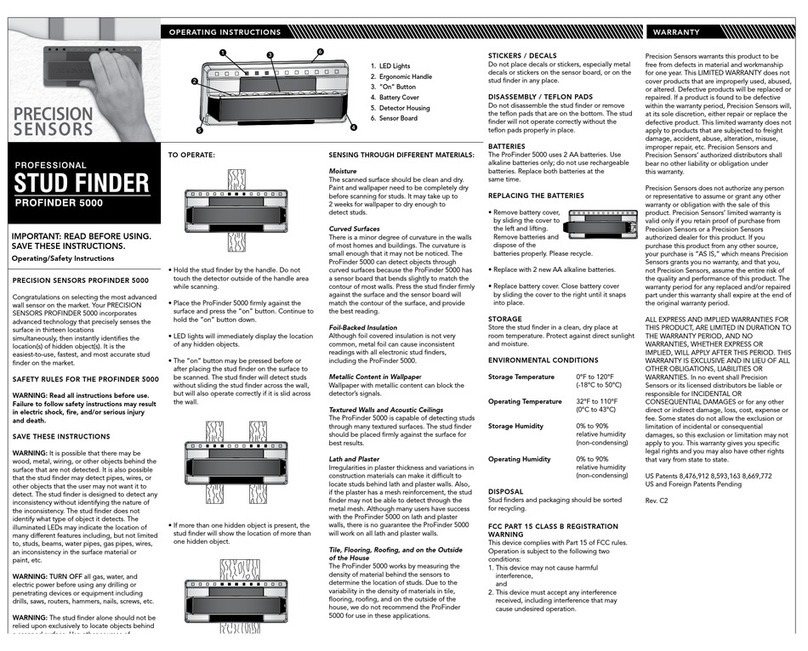 Precision Sensors Profinder 5000 Operating/safety instructions