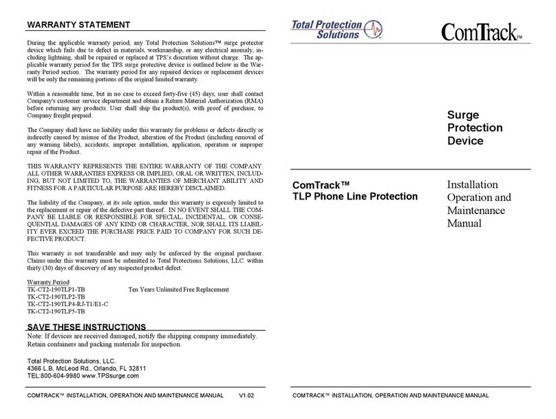 Total Protection Solutions TK-CT2-190TLP1-TB Installation, operation and maintenance manual