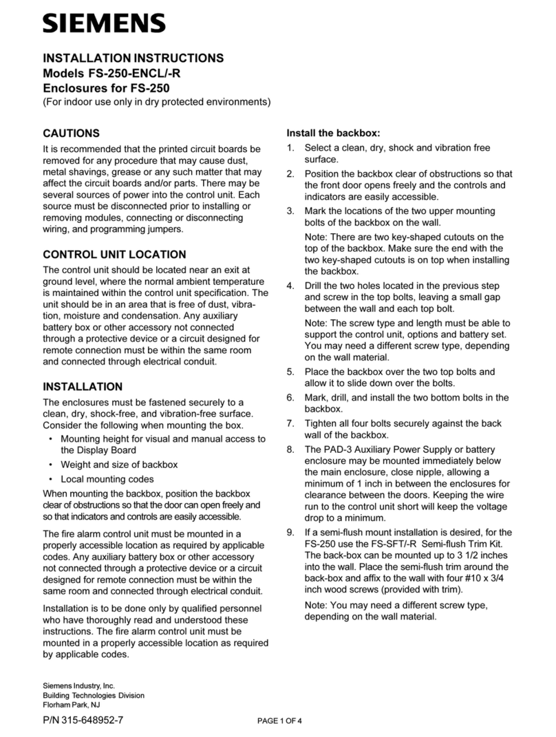Siemens FS-250-ENCL/-R User manual