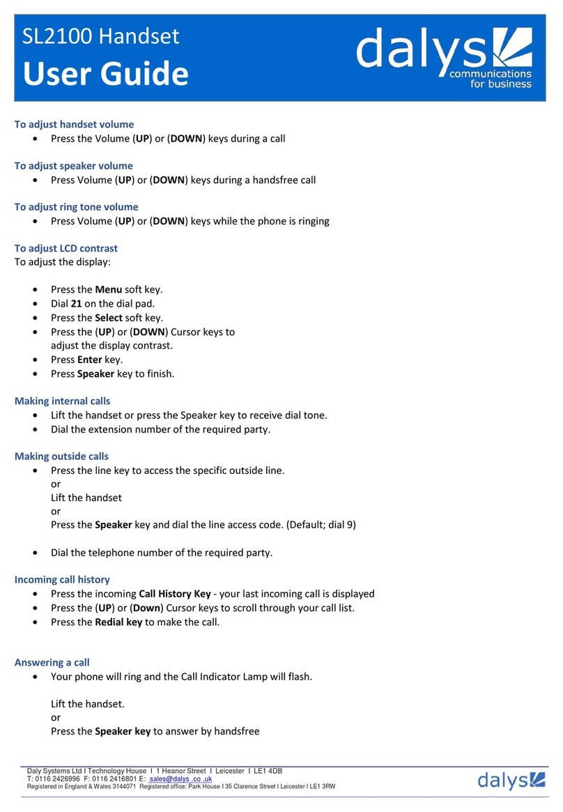 Dalys SL2100 User manual