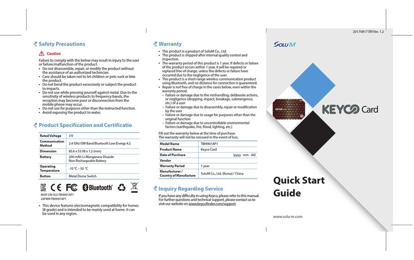 SoluM Keyco Card TBHH01AP1 quick start guide