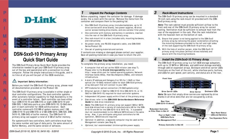 D-Link xStack Storage DSN-5110-10 User manual