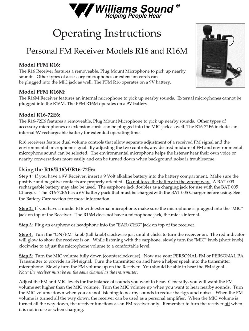 Williams Sound R16 User manual