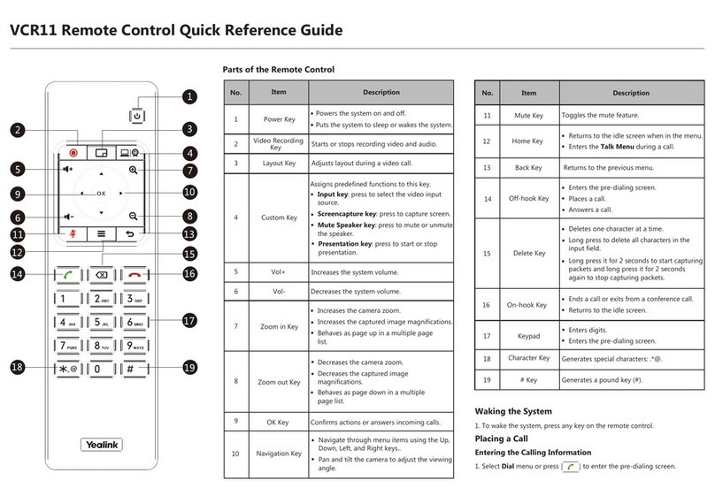 Yealink VCR11 Quick reference guide