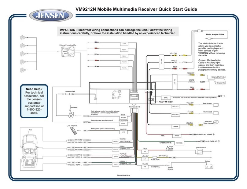 Jensen VM9212N - Multimedia CD/DVD Receiver User manual