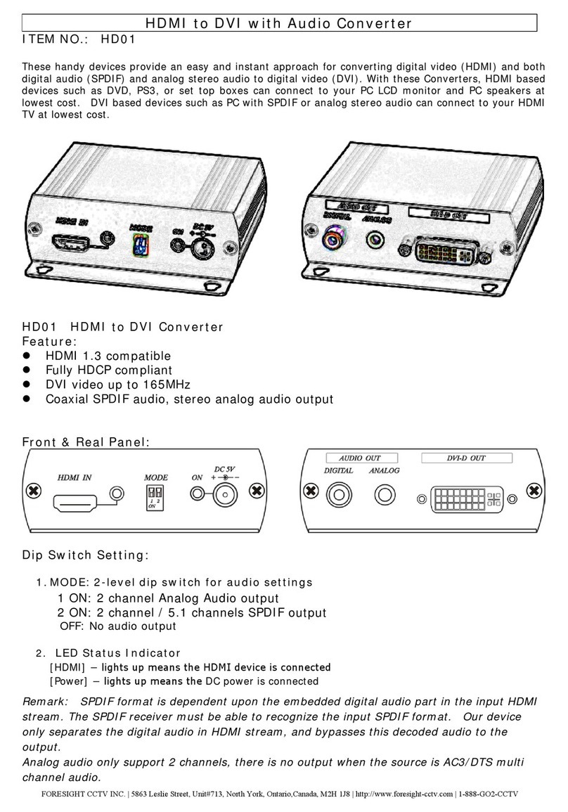 FORESIGHT HD01 manual FORESIGHT HD01 manual