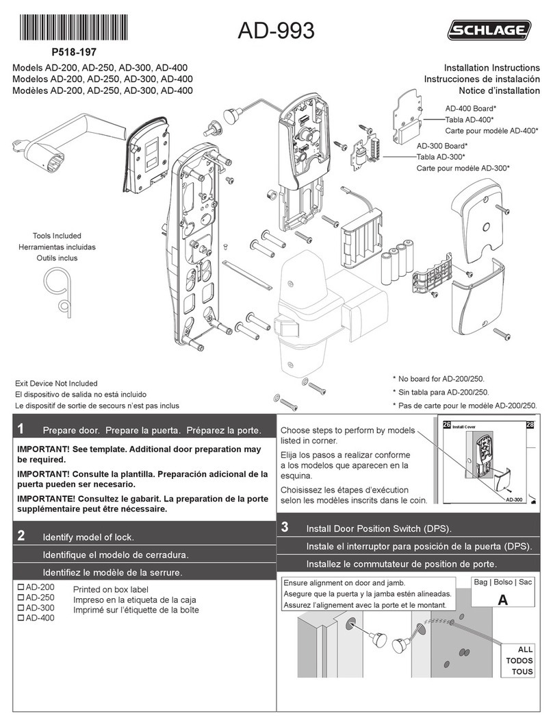 Schlage AD-200 installation instructions