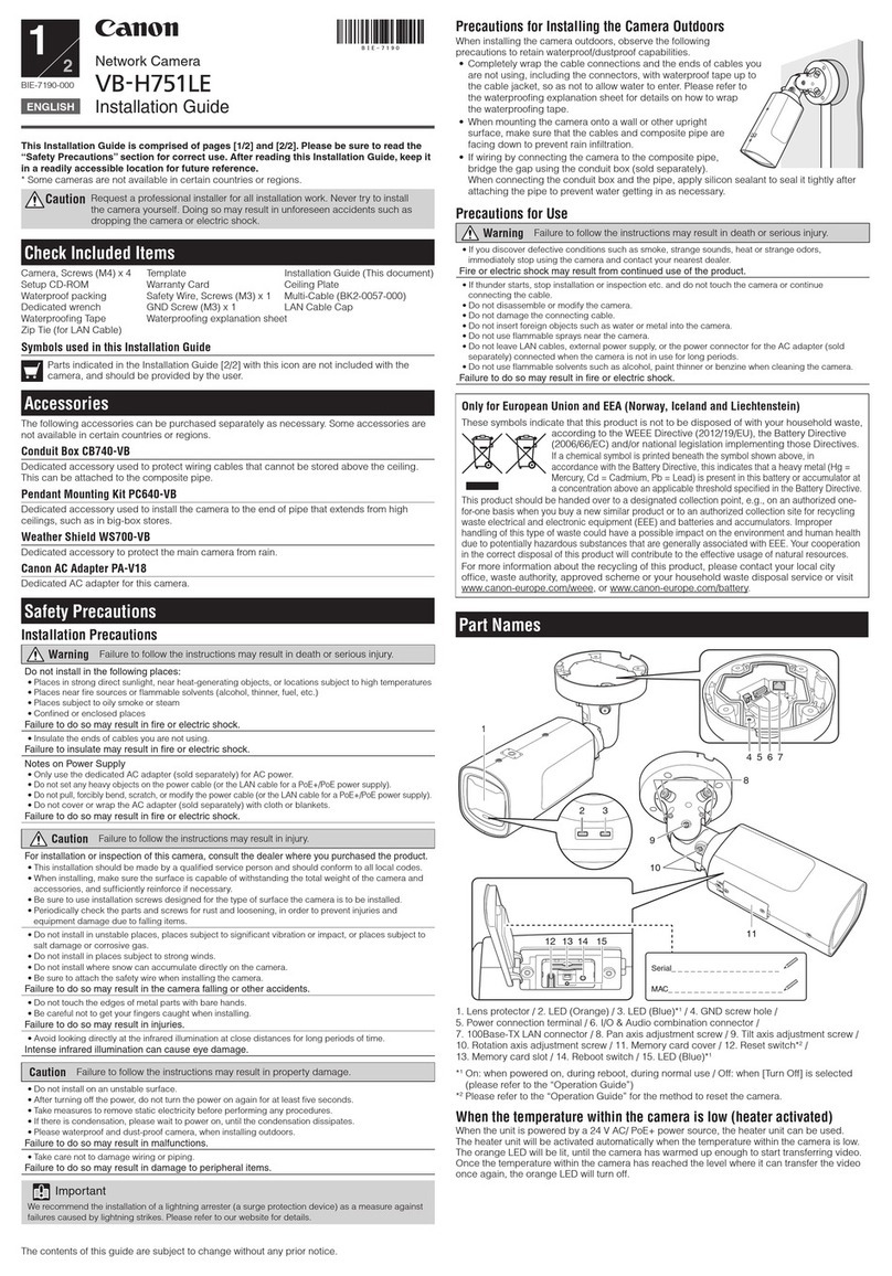 Canon VB-H751LE User manual