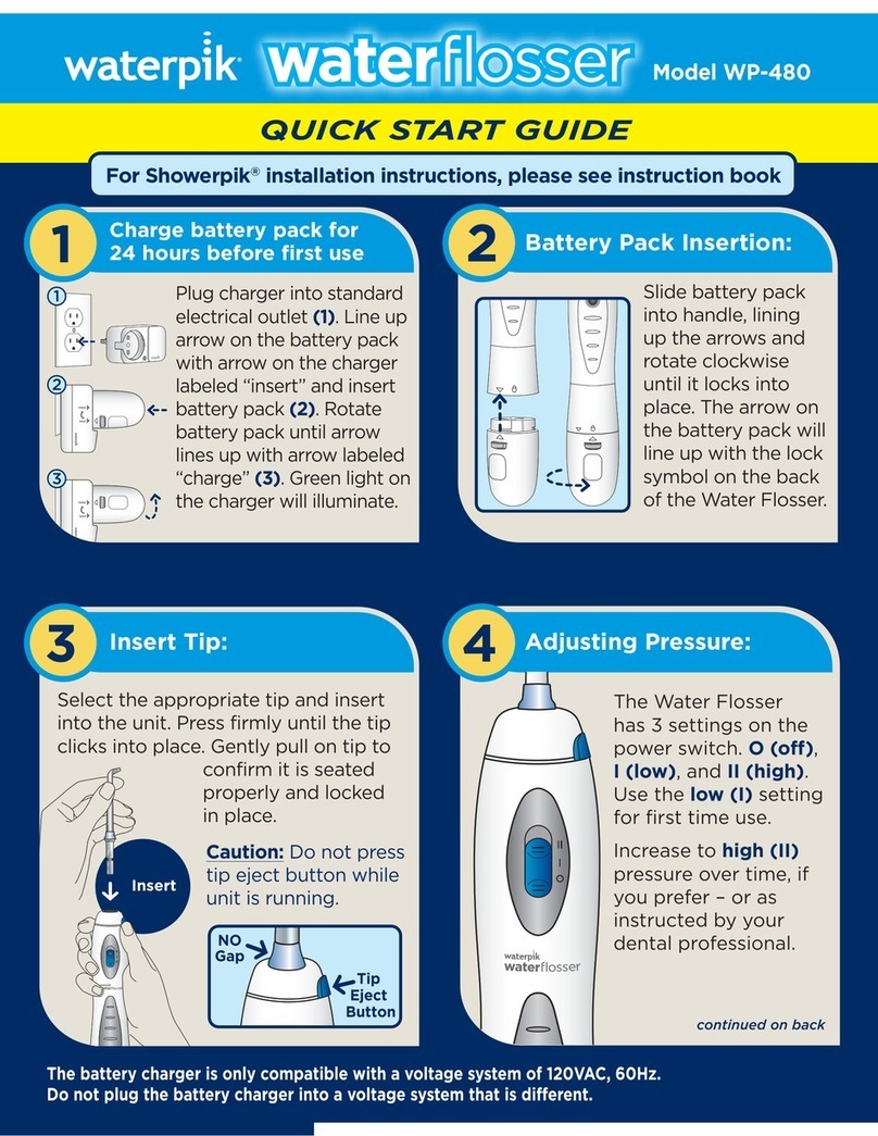 Waterpik WP-480 quick start guide
