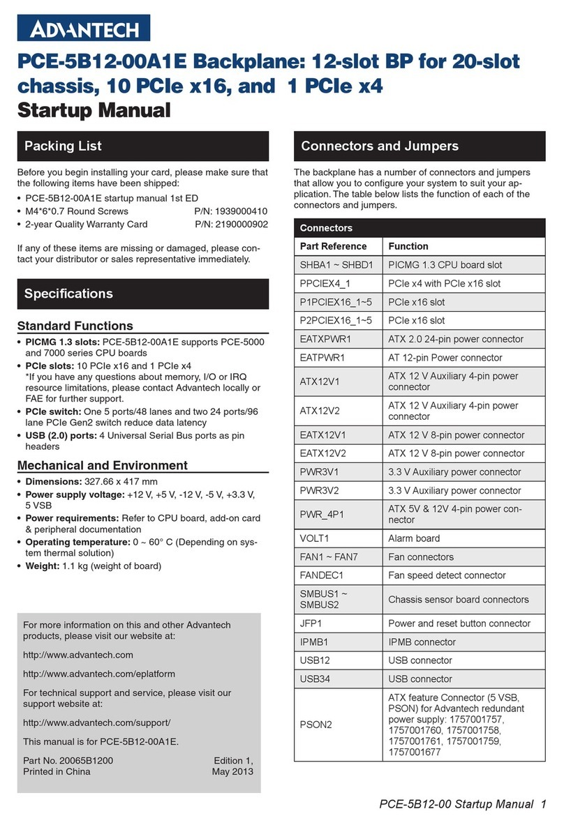 Advantech PCE-5B12-00A1E Installation and operation manual