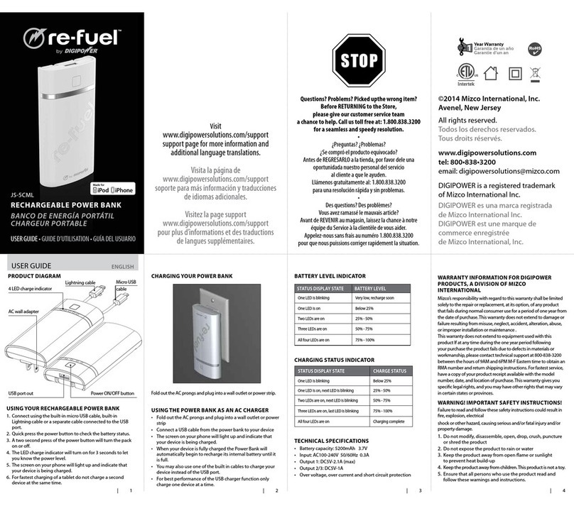 DigiPower Re-Fuel JS-5CML user guide