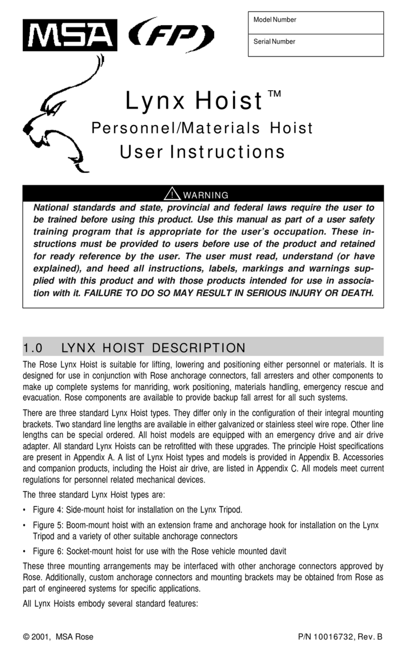 MSA Lynx Hoist User instructions