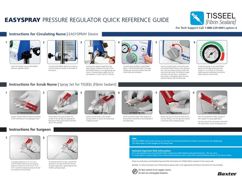 baxter EASYSPRAY Quick reference guide