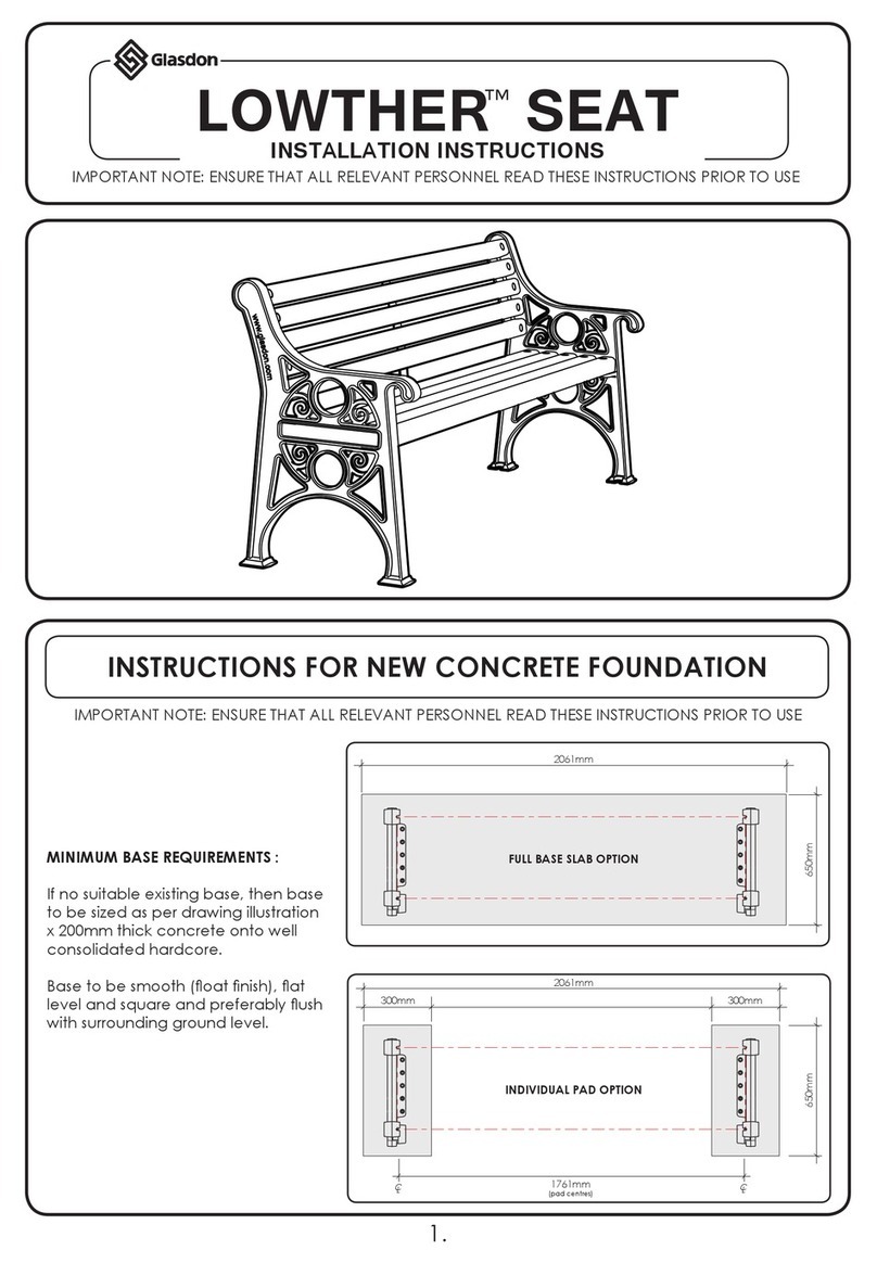 Glasdon LOWTHER SEAT User manual