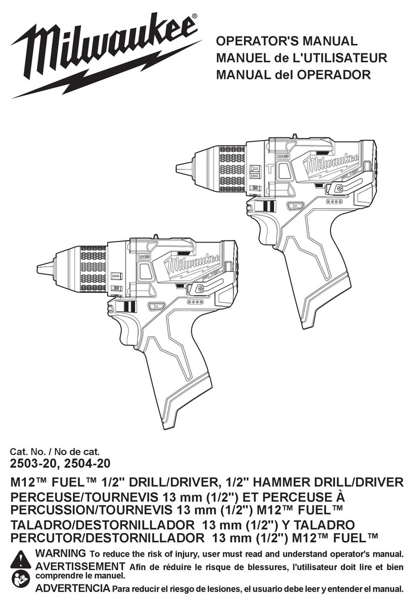 Milwaukee 2503-20 Operator's manual