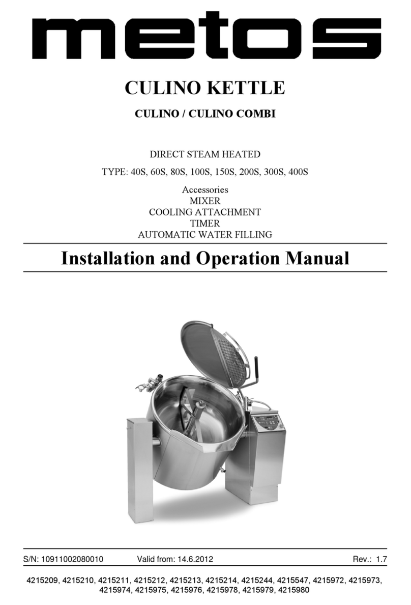 Metos Culino 40S Installation and operation manual