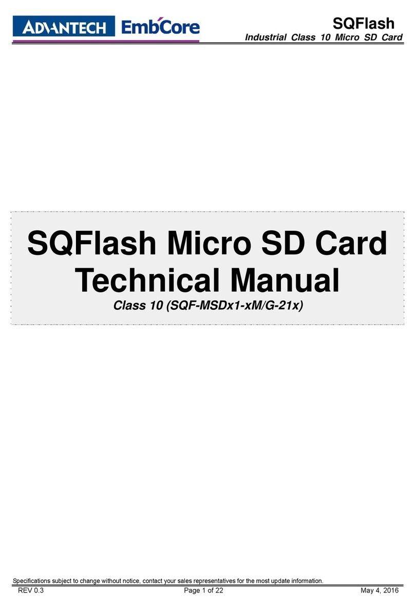 Advantech SQF-MSDS1-2G-85E User manual