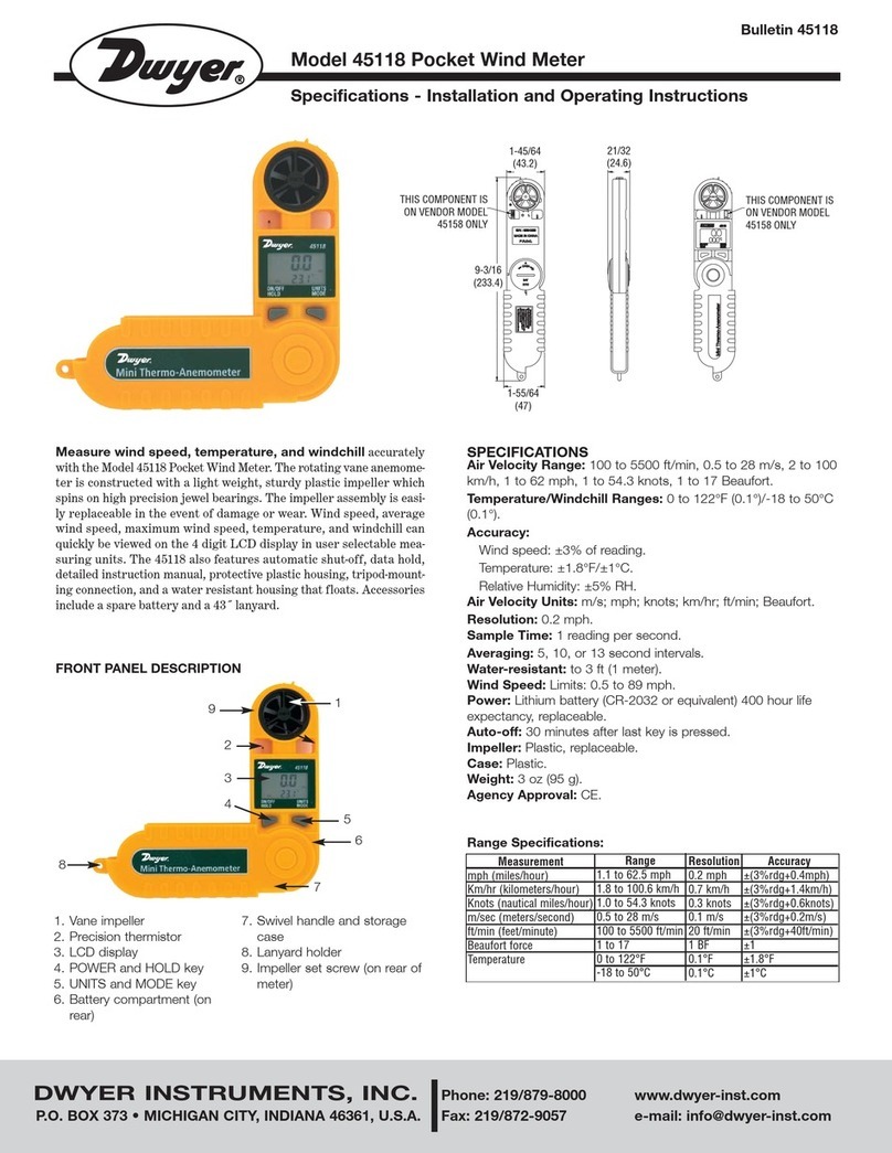 Dwyer Instruments 45118 Installation and operating instructions