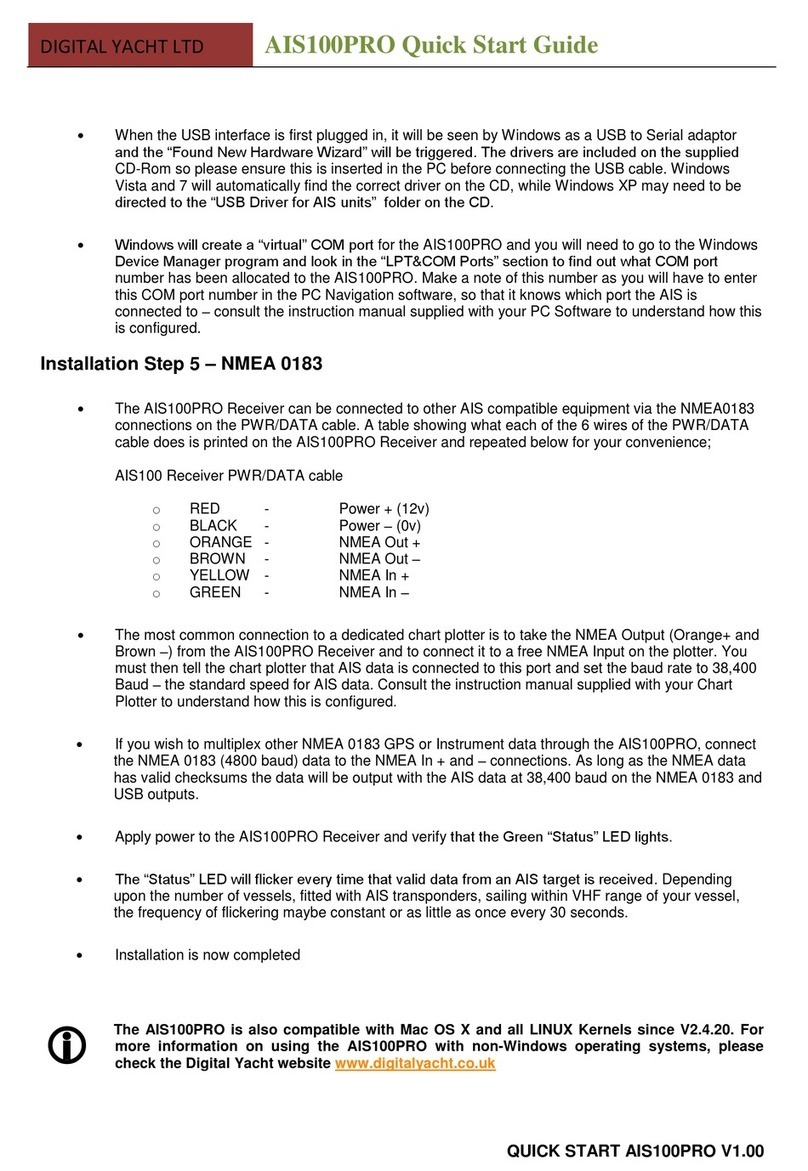 DIGITAL YACHT AIS100PRO Installation & quick start guide
