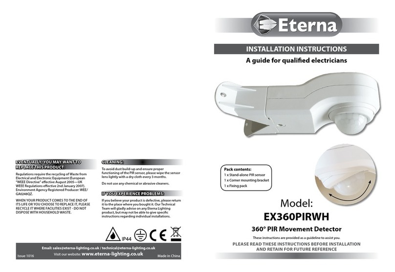 Eterna EX360PIRWH installation instructions