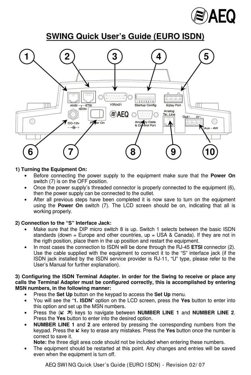 AEQ SWING Quick user guide