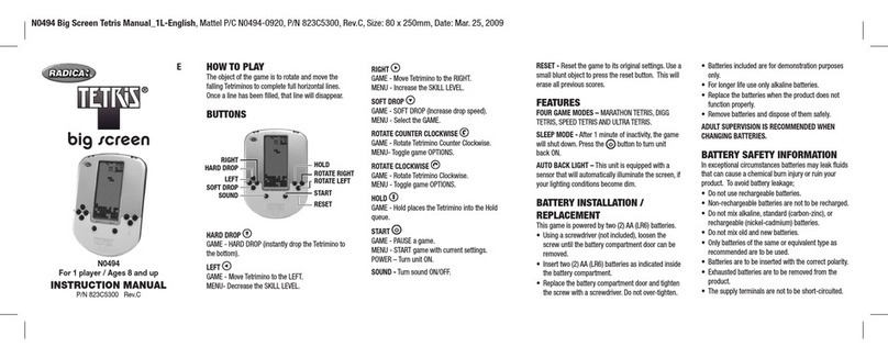 Radica Games N0494 User manual