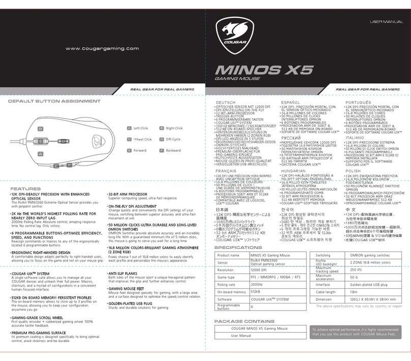 COUGAR MINOS X5 User manual