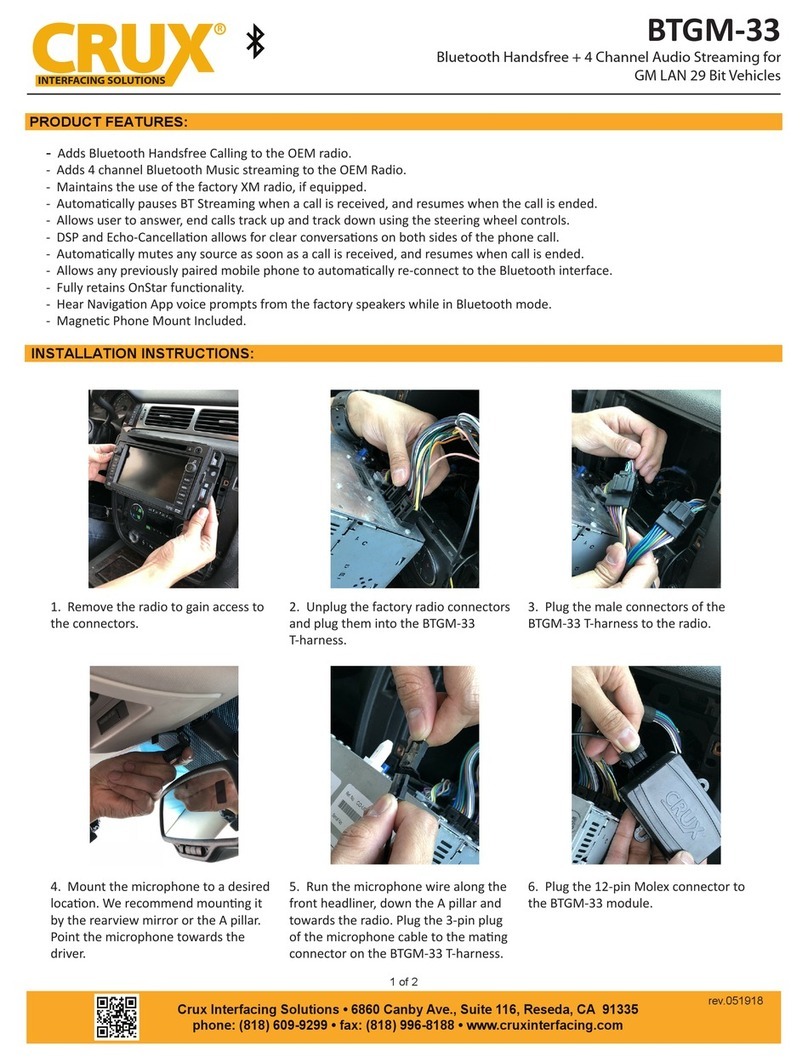 Crux BTGM-33 installation instructions Crux BTGM-33 installation instructions