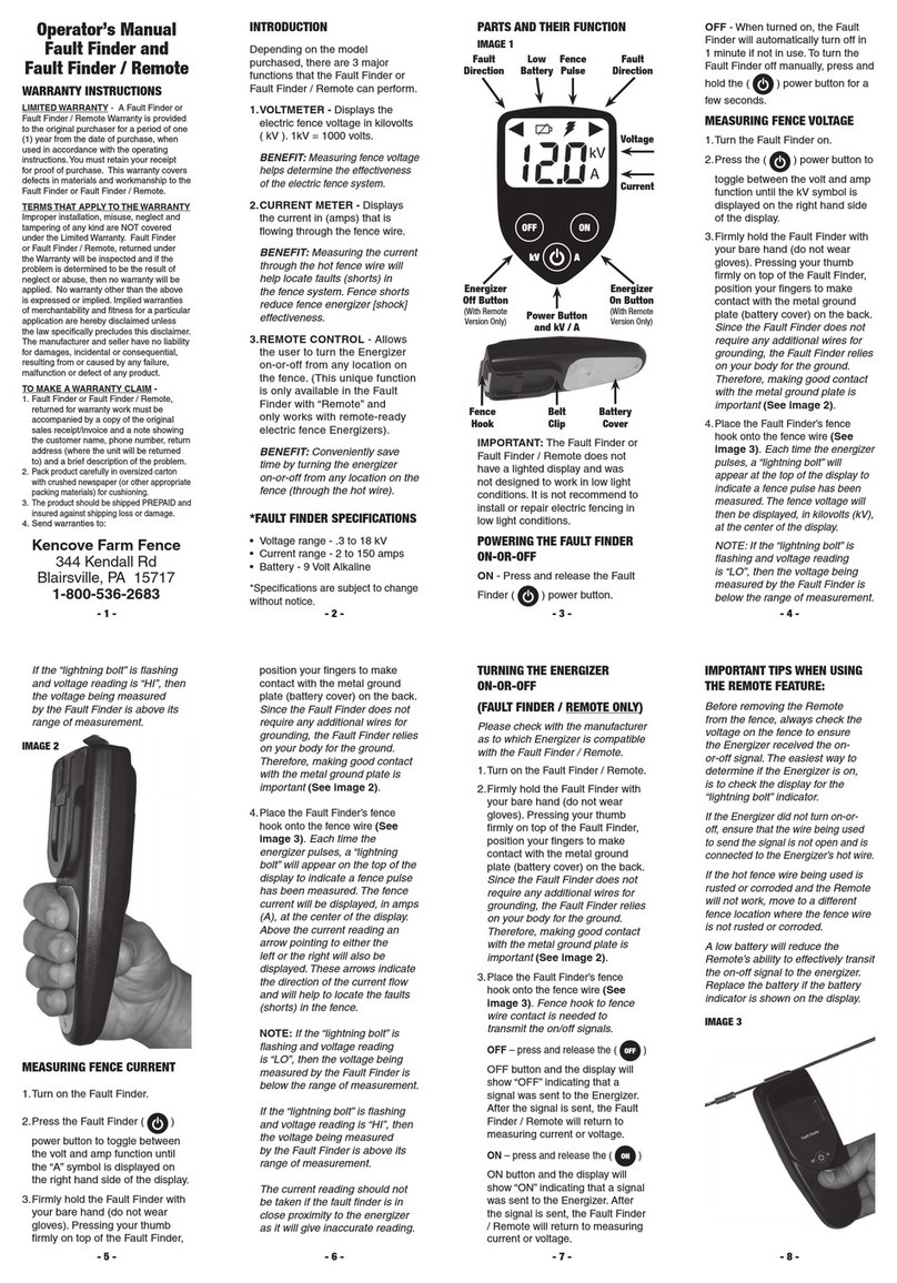 Kencove Fault Finder Operator's manual