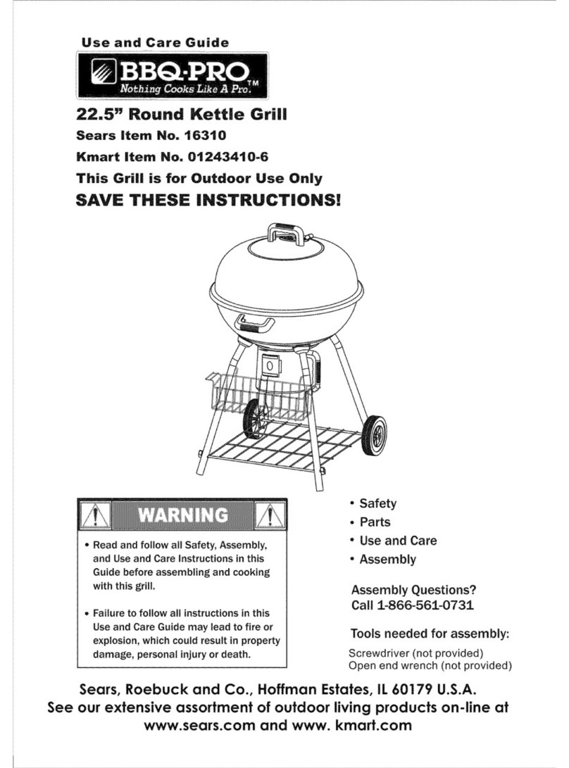Sears, Roebuck and Co. BBQ-Pro 16310 Use and care guide