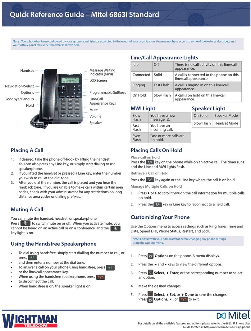 Mitel 6863i User manual