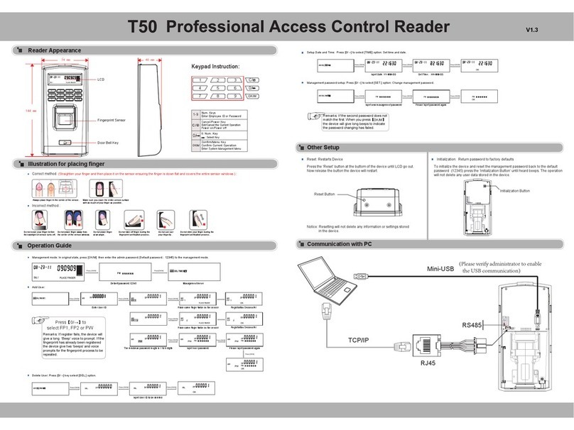 Anviz T50 User manual