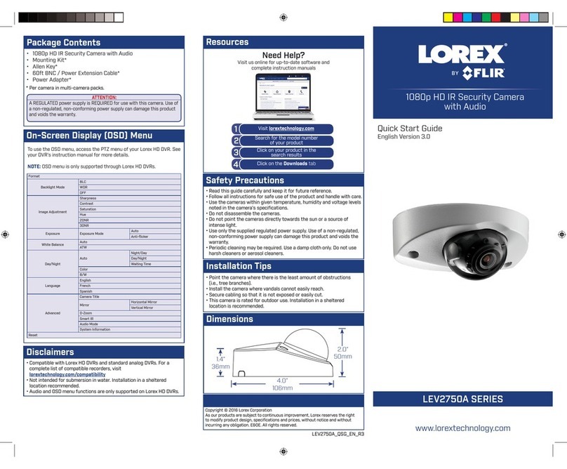 Lorex LEV2750A SERIES quick start guide