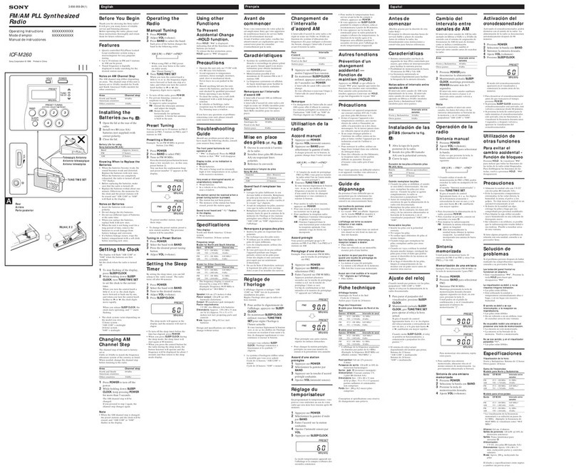 Sony ICF-M260 operating instructions