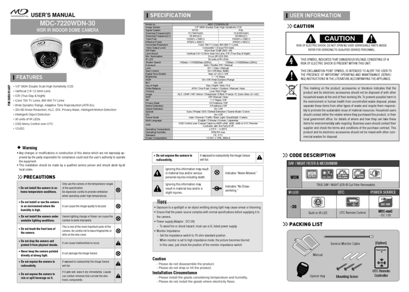 Microdigital MDC-7220WDN-30 User manual