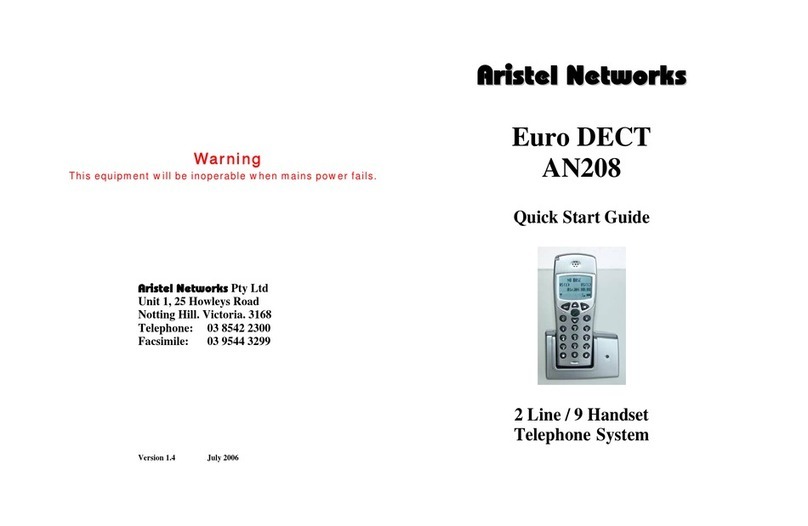 Aristel AN208 quick start guide