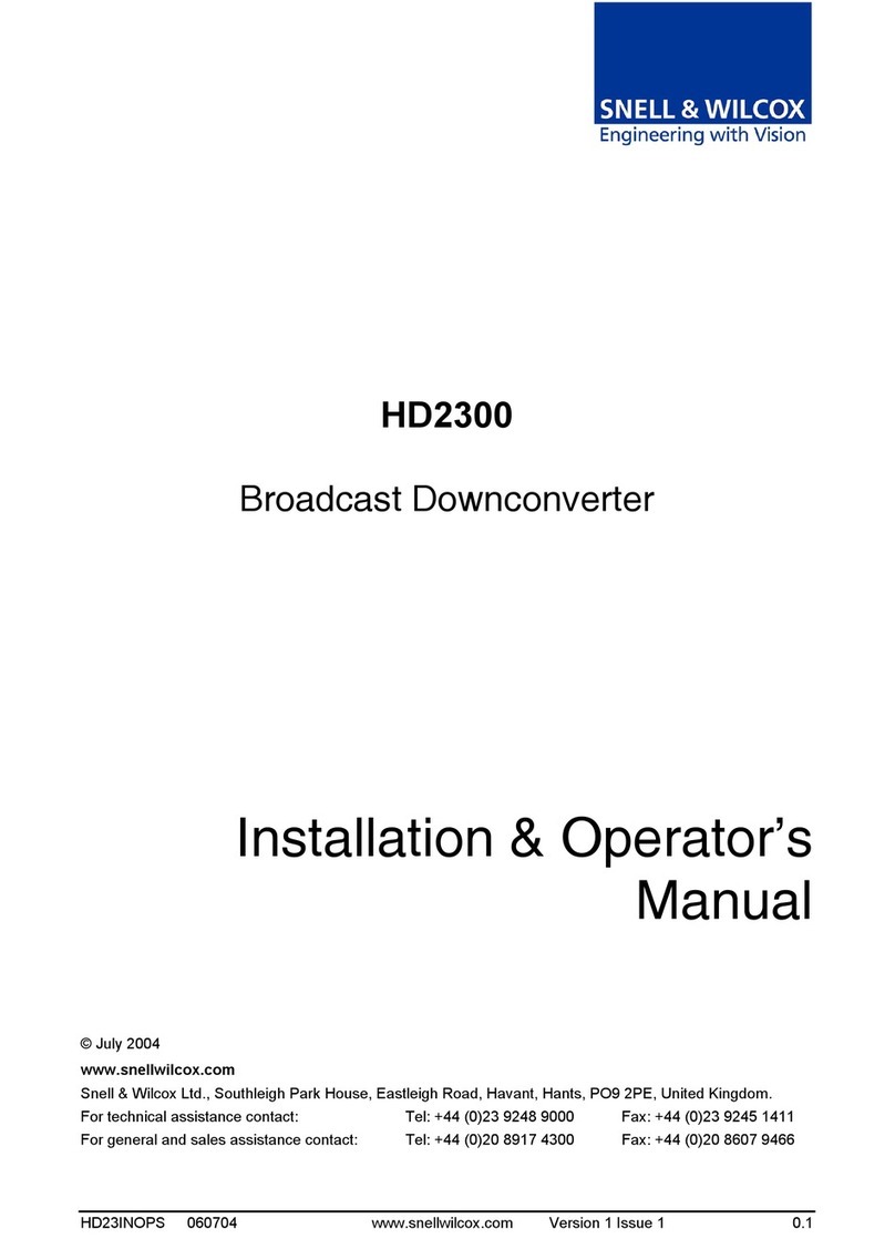 Snell & Wilcox HD2300 Administrator Guide