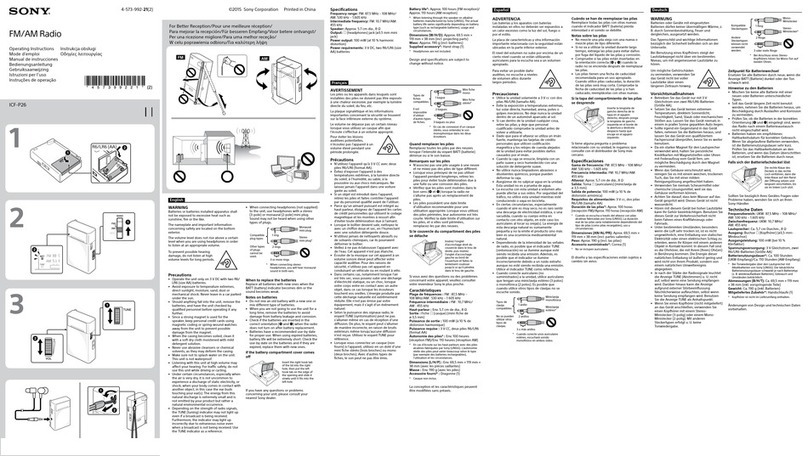 Sony ICF-P26 User manual
