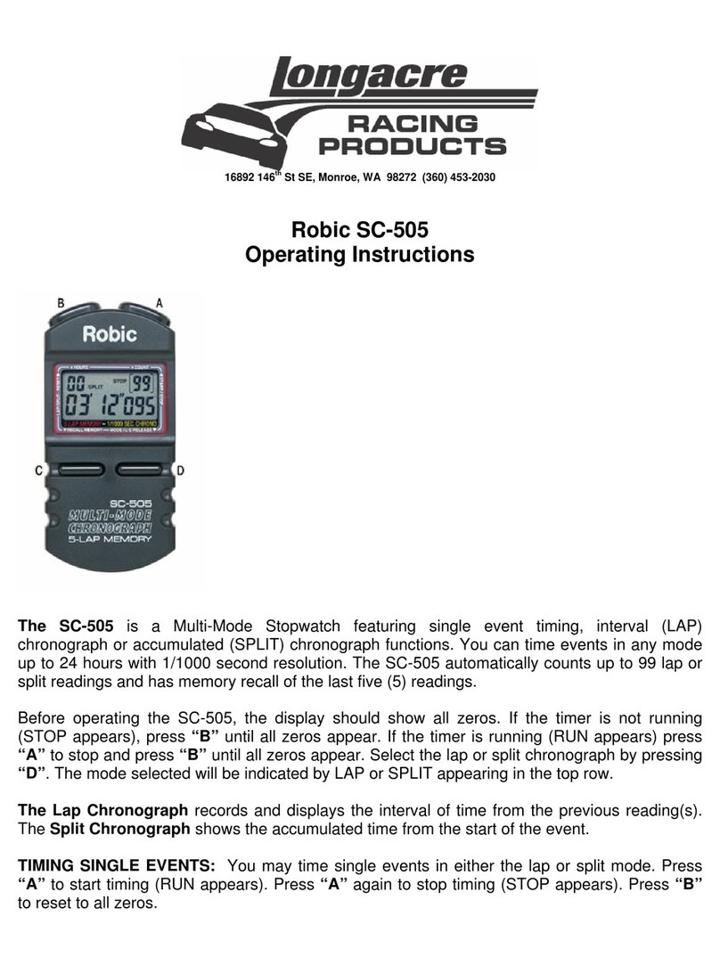 Longacre Robic SC-505 operating instructions
