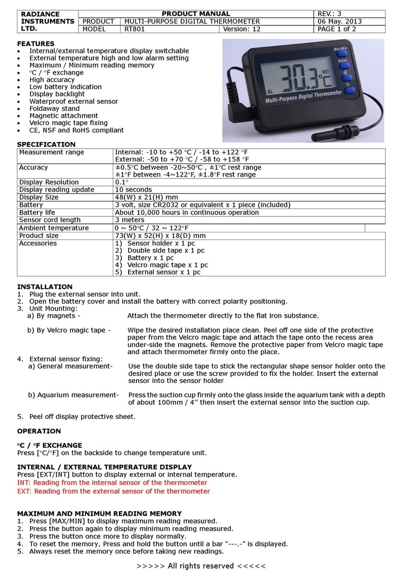 radiance RT801 product manual