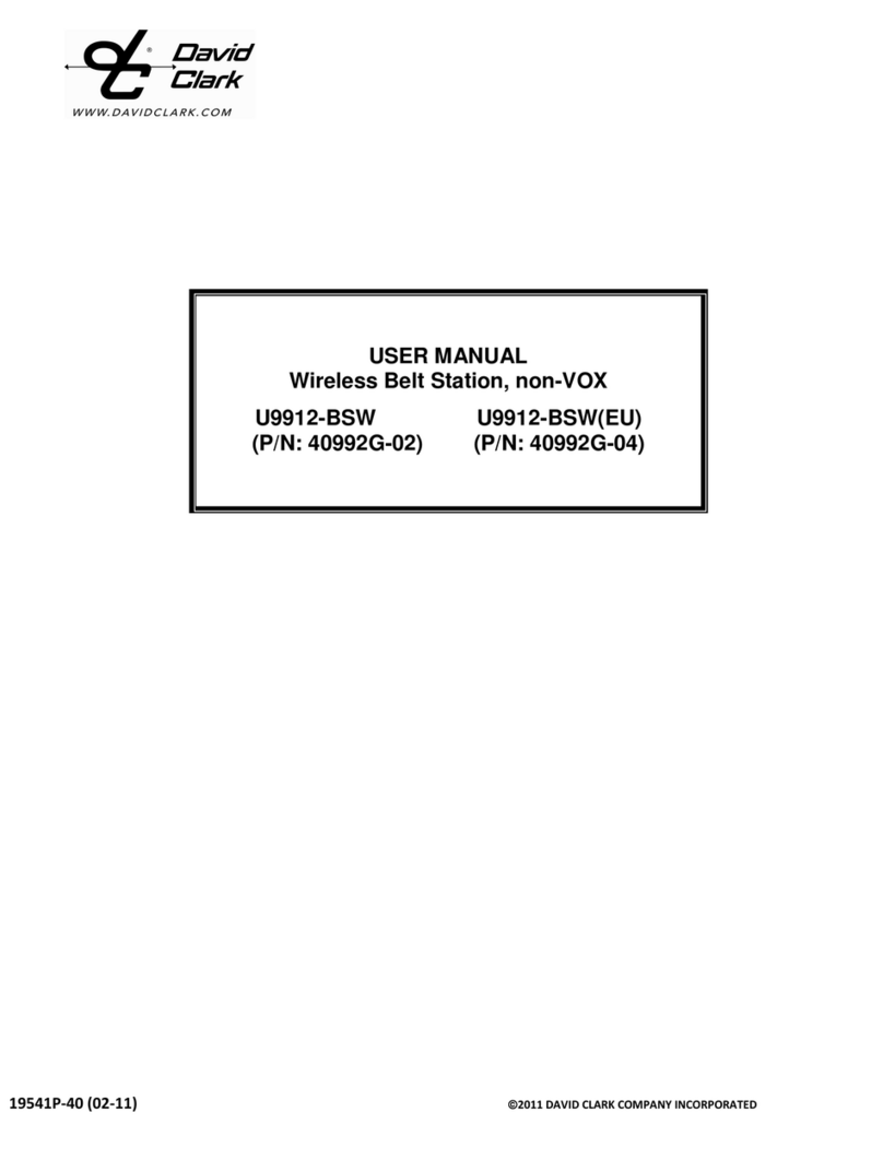 David Clark U9912-BSW user manual